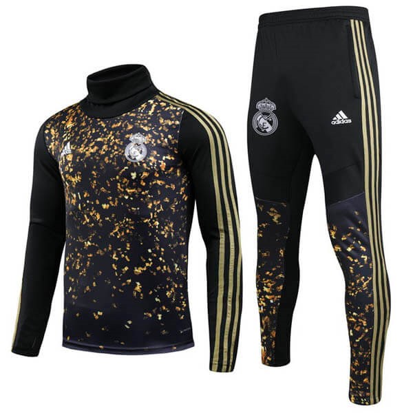 Trainingsanzug Real Madrid 2019-20 Gold Schwarz Fussballtrikots Günstig